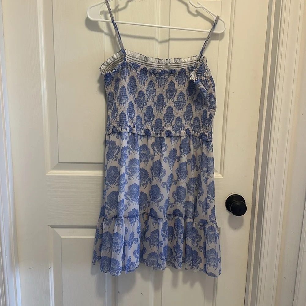 Aritzia Wilfred Tempest Sleeveless Mini Birch/Soft Iris Size Large - Picture 4 of 7